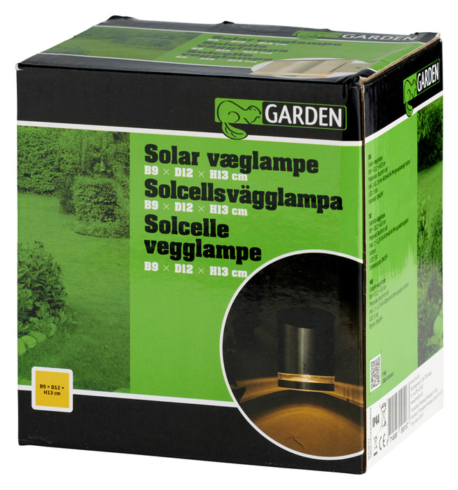 Solcellsvägglampa Rostfritt stål Ø9 x 12 cm Garden